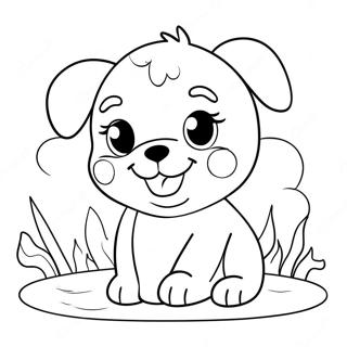 Pagina Para Colorir De Cachorrinho Fofo Brincando 44523-37030