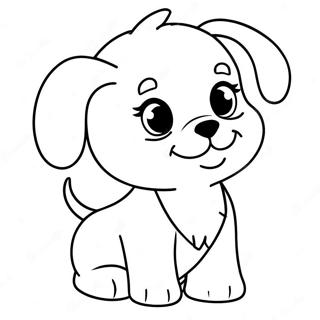 Pagina Para Colorir De Cachorrinho Fofo Brincando 44523-37031