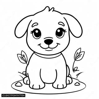 Pagina Para Colorir De Cachorrinho Fofo Brincando 44523-37032