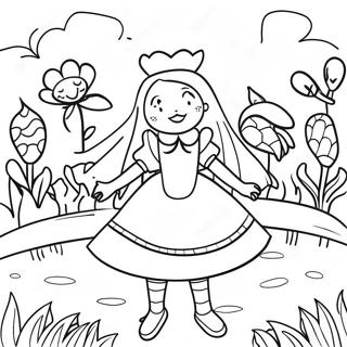 Pagina Para Colorir Jardim De Flores De Alice No Pais Das Maravilhas 44793-37237