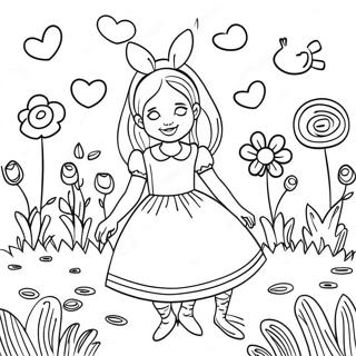 Pagina Para Colorir Jardim De Flores De Alice No Pais Das Maravilhas 44793-37238