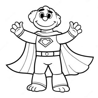 Pagina Para Colorir Do Grover Em Um Traje De Super Heroi 44873-37301