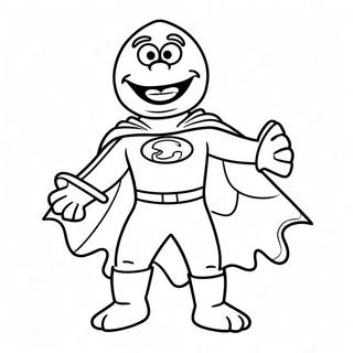 Pagina Para Colorir Do Grover Em Um Traje De Super Heroi 44873-37302