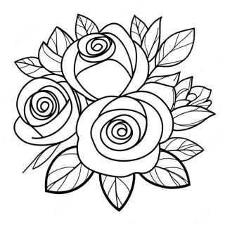 Pagina Para Colorir De Buque De Rosas Bonitas 44953-37363