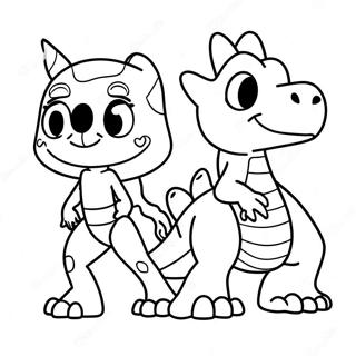 Pagina Para Colorir Da Menina Da Lua E Do Dinossauro Diabo 45113-37484