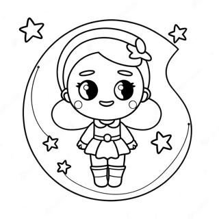 Pagina Para Colorir Da Menina Da Lua Com Estrelas Brilhantes 45114-37478