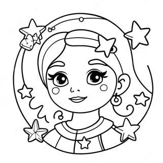 Pagina Para Colorir Da Menina Da Lua Com Estrelas Brilhantes 45114-37479