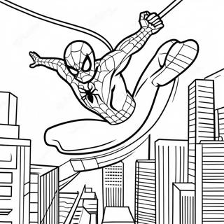 Pagina Para Colorir Do Homem Aranha Balancando Pela Cidade 45224-37569