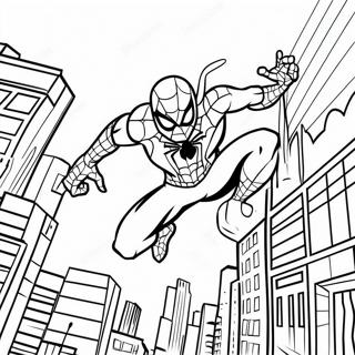 Pagina Para Colorir Do Homem Aranha Balancando Pela Cidade 45224-37570