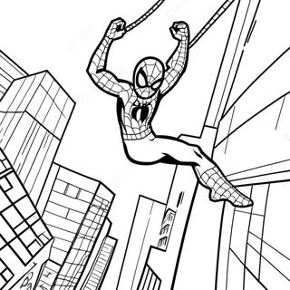 Pagina Para Colorir Do Homem Aranha Balancando Pela Cidade 45224-37571