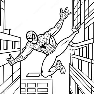 Pagina Para Colorir Do Homem Aranha Balancando Pela Cidade 45224-37572