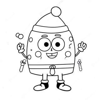 Pagina Para Colorir Do Spongebob Festivo Com Chapeu De Papai Noel 45254-37593