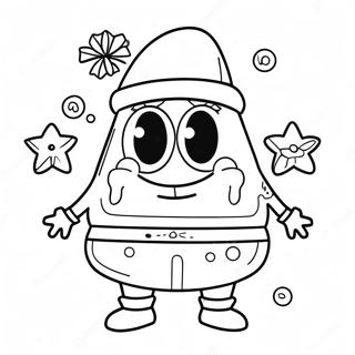 Pagina Para Colorir Do Spongebob Festivo Com Chapeu De Papai Noel 45254-37595