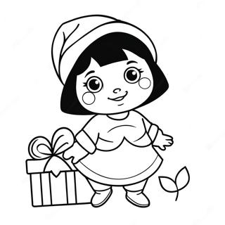 Pagina Para Colorir Da Dora Com Um Chapeu De Papai Noel Festivo 45344-37668