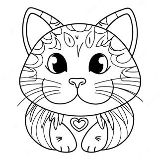 Pagina Para Colorir Rosto De Gato Fofo 45644-37906