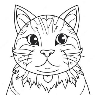 Pagina Para Colorir Rosto De Gato Fofo 45644-37908