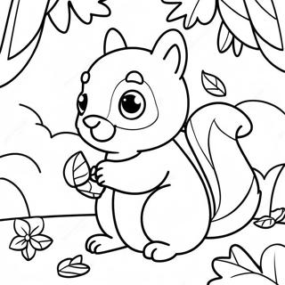 Pagina Para Colorir Esquilo Fofo Do Jardim De Infancia No Outono 45674-37930