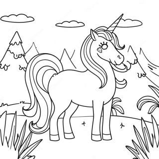 Pagina Para Colorir Unicornios Magicos Em Uma Paisagem Sonhadora 45784-38145