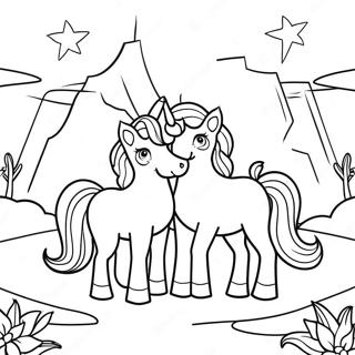 Pagina Para Colorir Unicornios Magicos Em Uma Paisagem Sonhadora 45784-38146