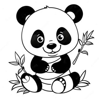 Pagina Para Colorir Bebe Panda Fofo Comendo Bambu 45814-38042