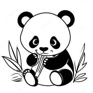 Pagina Para Colorir Bebe Panda Fofo Comendo Bambu 45814-38169