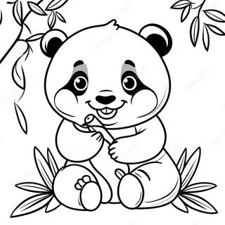 Pagina Para Colorir Bebe Panda Fofo Comendo Bambu 45814-38170