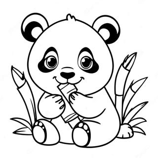 Pagina Para Colorir Bebe Panda Fofo Comendo Bambu 45814 38172