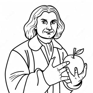 Pagina Para Colorir De Isaac Newton Com Maca 45864-38083