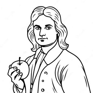 Pagina Para Colorir De Isaac Newton Com Maca 45864-38084