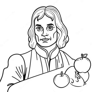 Pagina Para Colorir De Isaac Newton Com Maca 45864-38223