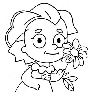 Pagina Para Colorir Da Maggie Simpson Com Uma Flor 46084-38390