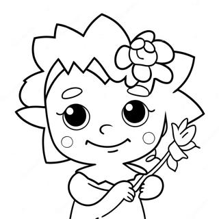 Pagina Para Colorir Da Maggie Simpson Com Uma Flor 46084-38391