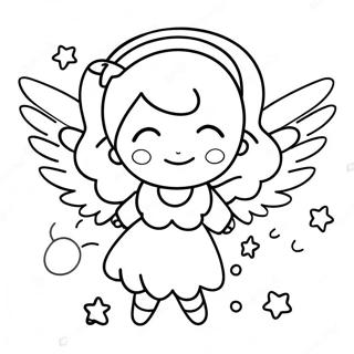 Pagina Para Colorir Do Anjo Anime Fofo Com Asas 46134-38427