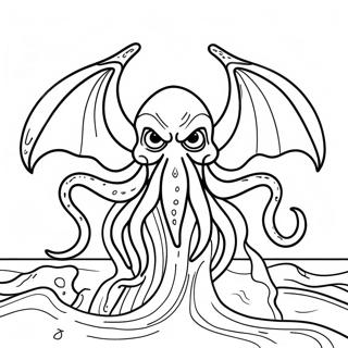 Pagina Para Colorir Do Cthulhu Emergindo Do Oceano 46304-38565