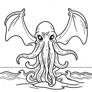 Pagina Para Colorir Do Cthulhu Emergindo Do Oceano 46304-38566