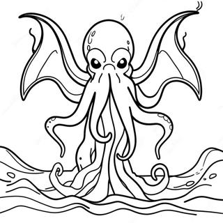 Pagina Para Colorir Do Cthulhu Emergindo Do Oceano 46304-38567