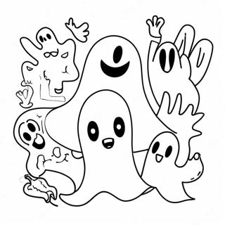 Fantasma Assustador Arte Doodle Pagina Para Colorir 46384-38629