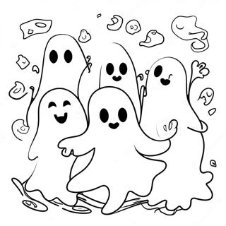 Fantasma Assustador Arte Doodle Pagina Para Colorir 46384-38630