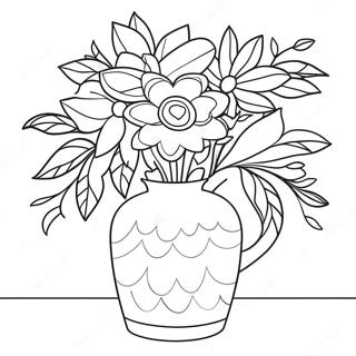 Vaso De Flores Com Flores Coloridas Pagina Para Colorir 46403-38646