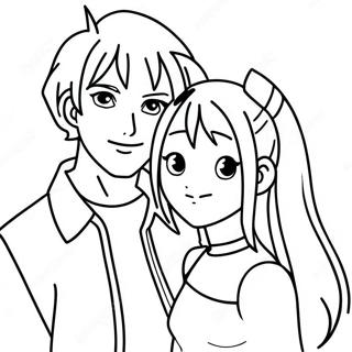 Casal De Anime Páginas Para Colorir