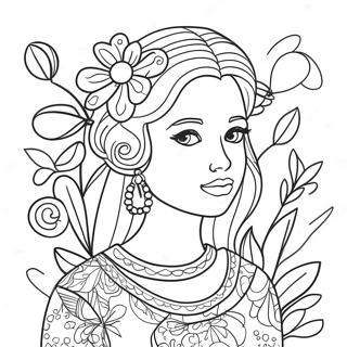 Pagina Para Colorir De Menina Elegante Com Flores 4652-3741