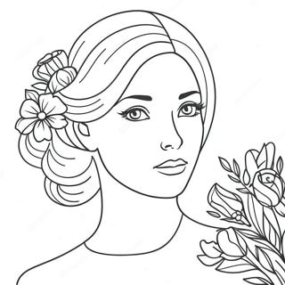 Pagina Para Colorir De Menina Elegante Com Flores 4652-3742