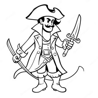 Pagina Para Colorir Do Capitao Pirata Gancho Com Espada 46644-38835