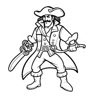 Pagina Para Colorir Do Capitao Pirata Gancho Com Espada 46644-38836