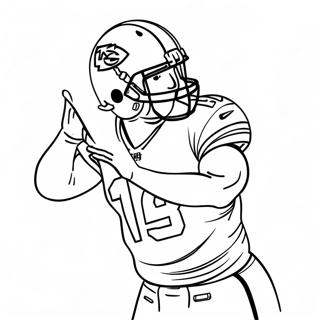 Pagina Para Colorir Do Jogador Dos Kansas City Chiefs Em Acao 46664-38842