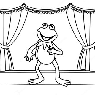 Kermit O Sapo Cantando No Palco Pagina Para Colorir 46754-38924