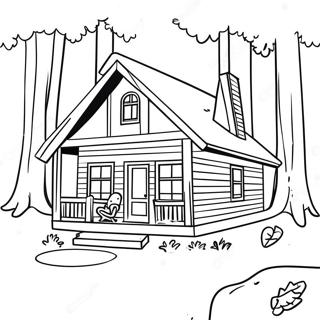 Pagina Para Colorir De Cabana Aconchegante Na Floresta 46794-38956