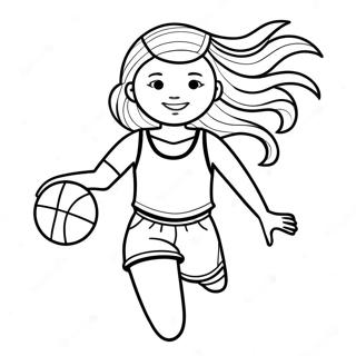 Pagina Para Colorir De Menina Jogando Basquete 46803-38960