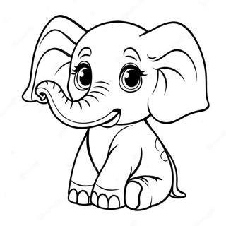 Pagina Para Colorir Elefante Bebe Fofo 46844-38979