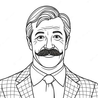 Pagina Para Colorir Ted Lasso Com Um Bigode 46894-39046